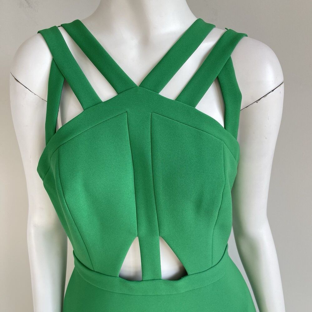 BCBGMaxAzria Strappy Cutout Emerald Maxi Gown - Picture 2 of 12